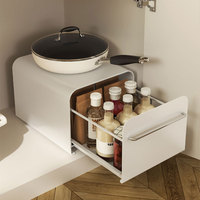 Organisateur de maison en métal anti-poussière, boîte de rangement pour cosmétiques et pots, pour cuisine, salon, étagère à épices – Conception durable et écologique