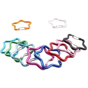 <b>Star</b> Shape Carabiner Hook - Colorful Aluminum Alloy Spring Clip for Bags Climbing Gear Keychain Accessory - Product Image 3