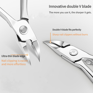 Ensemble de <span class=keywords><strong>coupe</strong></span>-ongles professionnels réutilisables en acier inoxydable - <span class=keywords><strong>Coupe</strong></span>-cuticules portables, durables et tranchants et ciseaux courbés pour manucure - Product Image 5