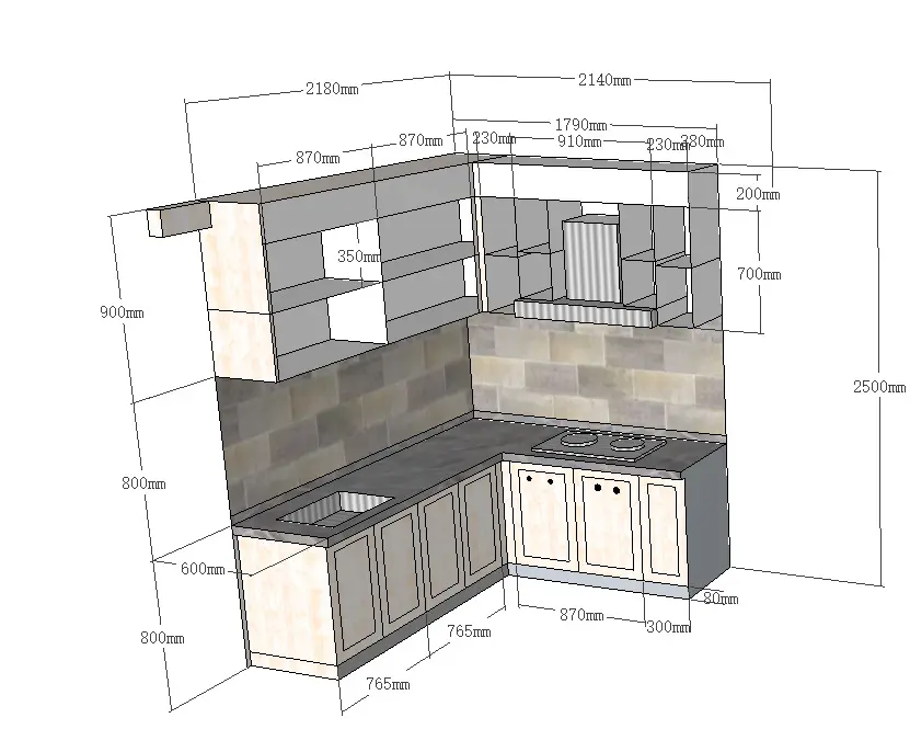 Глянцевый кухонный шкаф, современный стиль, фанерная доска, полный набор для маленькой кухни