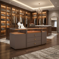 Armoire de rangement pour bijoux RZ personnalisée, îlot de dressing avec vitrine transparente pour l'organisation de bijoux domestiques