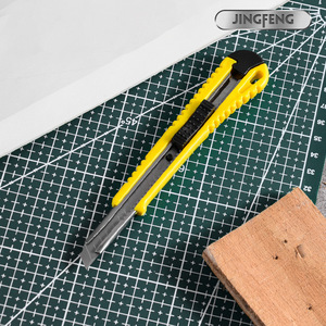 Jingfeng Utility Knife 9mm Stainless Steel Blade Yellow Plastic Handle For Crafting And Cutting - Product Image 1