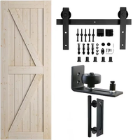 Système de porte à miroir coulissant de style grange double moderne Portes de grange coulissantes intérieures en pvc Accessoires de portes coulissantes