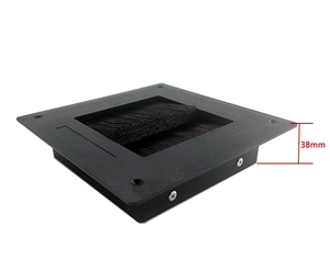 ZXD Aluminiumlegering Kastdoorvoer Vervanging Met V0 Borstel 175 * 175mm Rechthoekige Bureaudoorvoer Computerbureaudoorvoer - Product Image 3