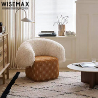 WISEMAX FURNITURE Fauteuil d'appoint moderne de luxe en tissu de laine Shearling pour hôtel, bureau, villa, appartement