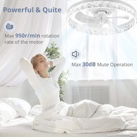 Ventilateur de plafond LED moderne encastré de 15/20 pouces, ventilateur de plafond fantaisie pour chambre à coucher, avec profil de minuterie de vitesse, lustre