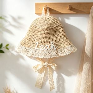 Visera de Algodón Tejida a Crochet para Niños, Cierre Trasero Ajustable, Visera de Cúpula, Protección Solar para Bebés y Niños, Personalizable - Product Image 3
