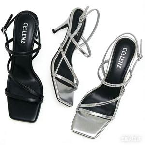 <span class=keywords><strong>Sandalias</strong></span> de tacón alto <span class=keywords><strong>plateadas</strong></span> de moda para <span class=keywords><strong>mujer</strong></span>, con tira fina y punta abierta, personalizables al por mayor, Colección Verano 2026 - Product Image 5