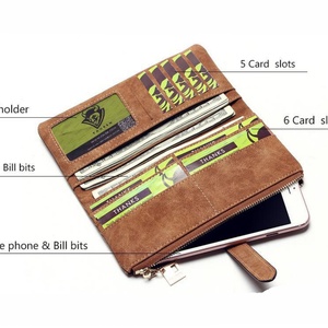 Portefeuille pour cartes de crédit, mode féminine, longue fermeture éclair, pochette pour téléphone portable, porte-cartes en cuir, portefeuilles pour femmes, tendance - Product Image 6