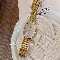 Montres ovales élégantes pour femmes et filles, vente chaude, simples, argentées, dorées, en acier inoxydable, quartz, minimalistes, montres-bracelets L737