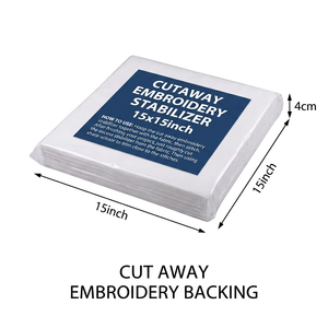 Stabilisateur de broderie découpé sur mesure 15x15 pouces avec étiquette privée - Support direct usine OEM avec emballage neutre - Product Image 1