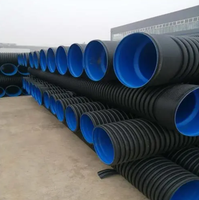 Tuyau ondulé à double paroi en HDPE, diamètre de tuyau DN 80. DN300, DN800, DN1000, DN1200, DN4000 Mm, tuyau de vidange de ponceau en plastique HDPE