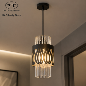 Modern Iron Chandelier With Clear Glass Rods And Adjustable Height For Indoor Dining <b>Room</b> Restaurant Bar Hotel - Product Image 1