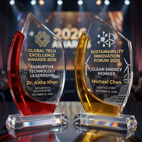 Trophée en cristal personnalisé en forme de voilier vierge, quatre couleurs, pour la reconnaissance des réalisations d'entreprise, cadeau ou récompense