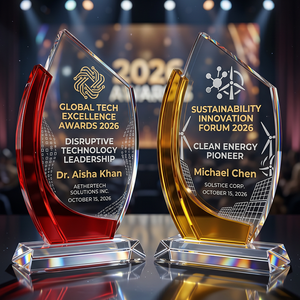 Trophée en <span class=keywords><strong>cristal</strong></span> personnalisé en forme de voilier, plaque en verre colorée gravée sur mesure pour récompense d'entreprise, cadeaux de reconnaissance - Product Image 5