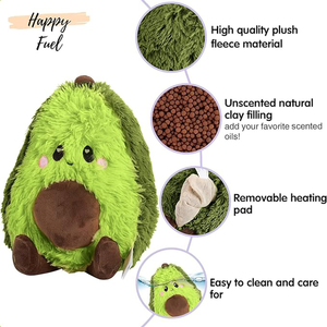 Peluche d'Avocat en Peluche Chauffable Personnalisée, Jouet <span class=keywords><strong>Alimentaire</strong></span> en Peluche non Parfumé, Kawaii, Micro-ondes, pour le Soulagement du Stress - Product Image 2