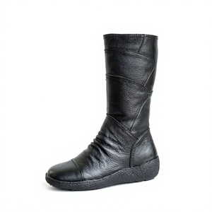 Bottines Western en daim à bout pointu et talon épais pour femmes, mi-mollet, 2023, vente en gros Chine - Product Image 4