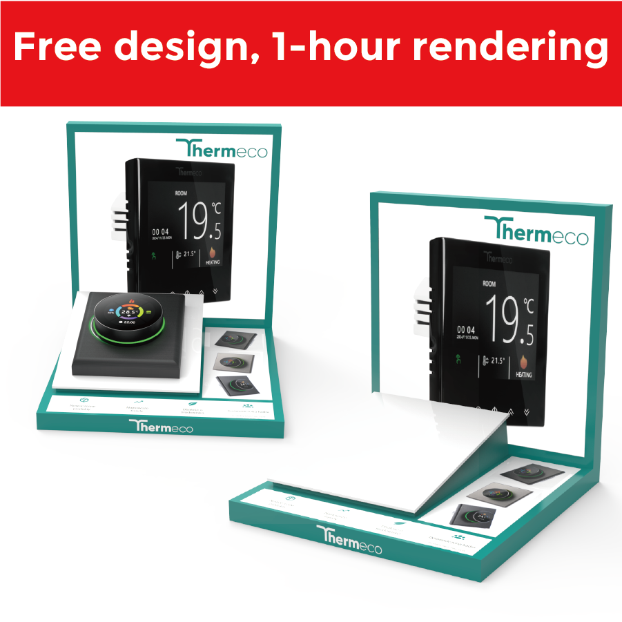 Apache Acrylic LED Screen Electronic Product Counter Display Stand Supermarket Shelves for Thermostat — view 4