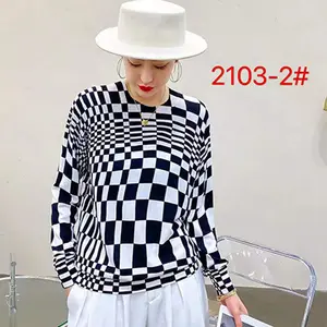 Siyah çizgi Zebra baskı günlük ritüel kadın Boxy Crewneck kazak