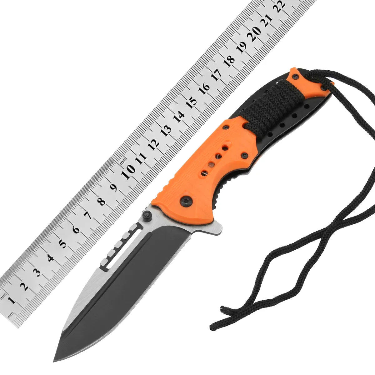 PK-1148 오렌지 공장 판매 포켓 접이식 캠핑 칼 공급 생존 도구 야외 칼