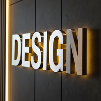 Letras y letreros LED 3D impermeables para exteriores, letrero comercial personalizado para edificios, tablero de letras de canal LED de metal inoxidable