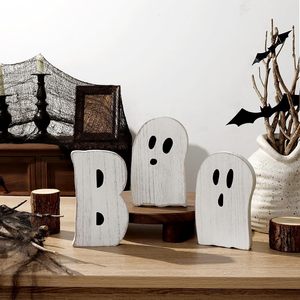 Décorations d'Halloween en forme de fantômes, ornements artisanaux en bois, décor de scène de fête intérieure, style MDF 1 2 3 - Product Image 4
