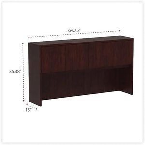 Alera Valencia Series Mueble de madera de caoba con puertas, 4 compartimentos, 64.75w x 15d x 35.38h, organizador de escritorio y cajones - Product Image 2