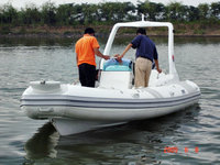 Bateau pneumatique à grande vitesse Rib 580 en PVC et fibre de verre de 1,2 mm pour 8 personnes, double coque, pour sports nautiques et ski nautique