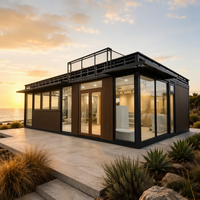 Maison de conteneurs de luxe personnalisée, préfabriquée, pliable, modulaire, avec cuisine extérieure, ignifuge et étanche, pour complexe hôtelier