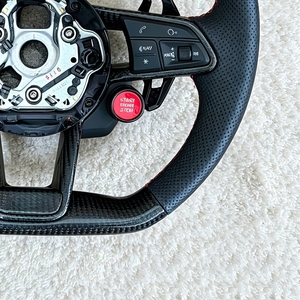 Volante de Fibra de Carbono para Audi R8 A3 A4 B9 A5 B8 B9 <span class=keywords><strong>A6</strong></span> C7 A7 A8 S3 S4 RS3 RS5 RS7 RS6 C8 Q3 Q5 Q7 Q8 S5 S6 S7 TT TTRS - Product Image 5