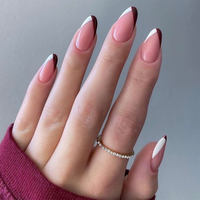 Ensemble de faux-ongles, réutilisables, colorés, pour bébés, couleur unie, rose, nail-Art, 240 pièces, boîte d'emballage, Design personnalisé, réutilisables