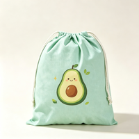 Groothandel op maat gemaakte trekkoordtas met schattig avocado fruitprint opbergzakje voor school, buitenactiviteiten en dagelijkse activiteiten