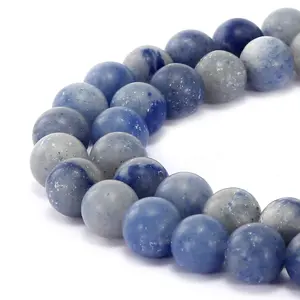 Contas de bijuterias, venda por atacado azul aventurine folha de bambu ágata matte redonda pedra preciosa solta para pulseira de jóias tamanho 4-12mm