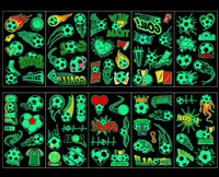 Pegatinas de Tatuajes Luminosos de Fútbol DAMAI, Brillan en la Oscuridad, Impermeables, Desechables, de Papel, para Adultos, Calcomanías Artísticas Corporales con Temática de Fútbol