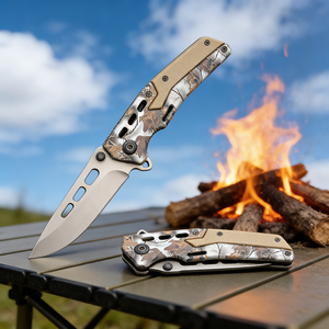 Cuchillo Plegable de Acero Inoxidable Personalizable para Exteriores, <span class=keywords><strong>Cuchillos</strong></span> de Supervivencia para Camping y Defensa Personal, <span class=keywords><strong>Cuchillos</strong></span> Afilados para Cortar y Abrir Paquetes - Product Image 1