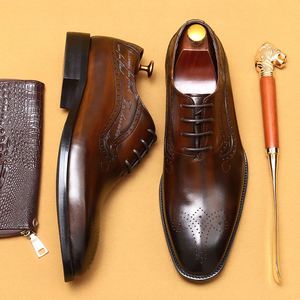 Chaussures habillées pour hommes en cuir véritable de style britannique, à lacets, embossées, pour affaires, mariage, décontractées - Product Image 4