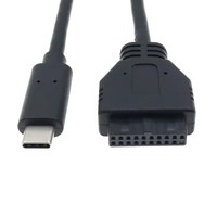Cable USB 3.0 de 0.7M para Panel Frontal, 19/20 Pines a USB 3.1 Tipo-C, para Chasis de Computadora y Adaptador de Disco Duro Móvil