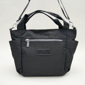 Women's Nylon Tote <b>Bag</b> Solid Color Zipper Closure Shoulder Strap Water Resistant Minimalist Daily Use - Product Image 2