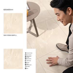 กระเบื้องพอร์ซเลนลายกุหลาบ ขนาด 600x600 มม. ผิวมันเงา GVT สำหรับปูพื้นตกแต่งลายหินอ่อน เหมาะสำหรับตกแต่งภายในสำนักงาน - Product Image 4