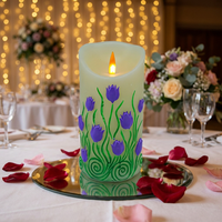 Bougie électronique LED Tulip Relief, flamme simulée 3D, sans feu, alimentée par piles, style romantique pour Noël, Halloween, Pâques