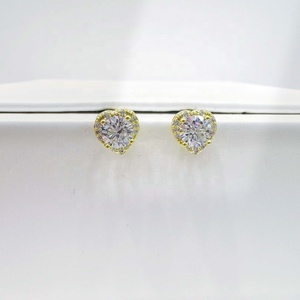 wholesale plata 925 sterling silver Classic zircon <b>earring</b> everyday wear Round Brilliant Cut <b>small</b> wedding women <b>stud</b> <b>earrings</b> - Product Image 4