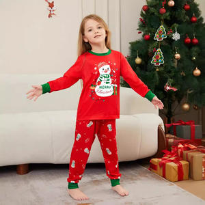 Nuova collezione autunno inverno abbigliamento <span class=keywords><strong>madre</strong></span>-figlia con pigiama rosso per ragazze - Product Image 5