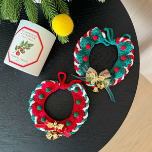 Collier de Noël pour animaux de compagnie (chats et chiens), clochettes du Père Noël, bavoirs de rennes, écharpes tricotées, e-commerce transfrontalier - Product Image 2