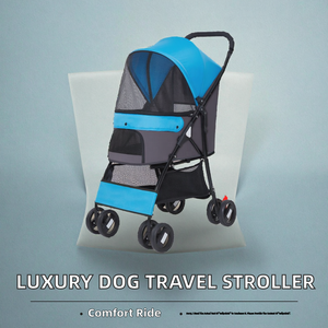 Passeggino per Cani Pieghevole di Lusso Leggero a 4 Ruote in Acciaio, Nuova Tendenza Moda 2025 per Viaggi all'Aperto - Product Image 2