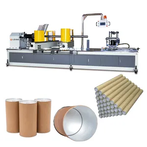 Automatic Cardboard Toilet Tissue Paper Can Pipe forming Rolling Winder Machine Equipment Spiral Paper Tube Core Cutting Machine