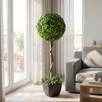 Arbres artificiels en buis, fausse herbe, bonsaï, topiaire en spirale, arbre artificiel, plante en plastique, luxe moderne, 60 cm, mariage, Thanksgiving
