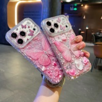 Funda de Teléfono de Lujo Premium con Forma de Corazón y Mariposa, Apta para Apple 17 Pro Max, Fundas Modernas para iPhone 16 Pro, Lindas para iPhone 15, 14, 13