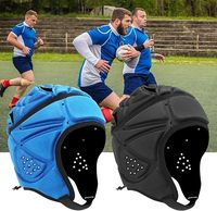 ANTMAX 7v7, casco de fútbol con bandera americana para adultos, sombrero de portero, gorra de fútbol acolchada con correa de barbilla ensanchada