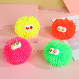 2025 Customized Hot Sale TPR Soft Rubber Convex Eye Hair Puffer Stretch <b>Squeeze</b> <b>Ball</b> Sports Relief Toys for Kids Boys and Girls - Product Image 5