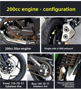 Motocicleta Deportiva de Calle ZY Kawasaki Z1000 Big Snake N19, <span class=keywords><strong>Motor</strong></span> de Dos Cilindros, Refrigeración por Agua, <span class=keywords><strong>400CC</strong></span>, <span class=keywords><strong>Yamaha</strong></span> R6 CN >80km/h - Product Image 6